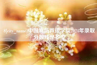 西安中国消防救援学院2024年录取分数线是多少