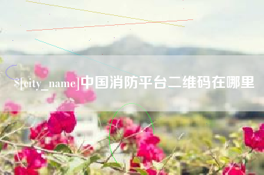 西安中国消防平台二维码在哪里